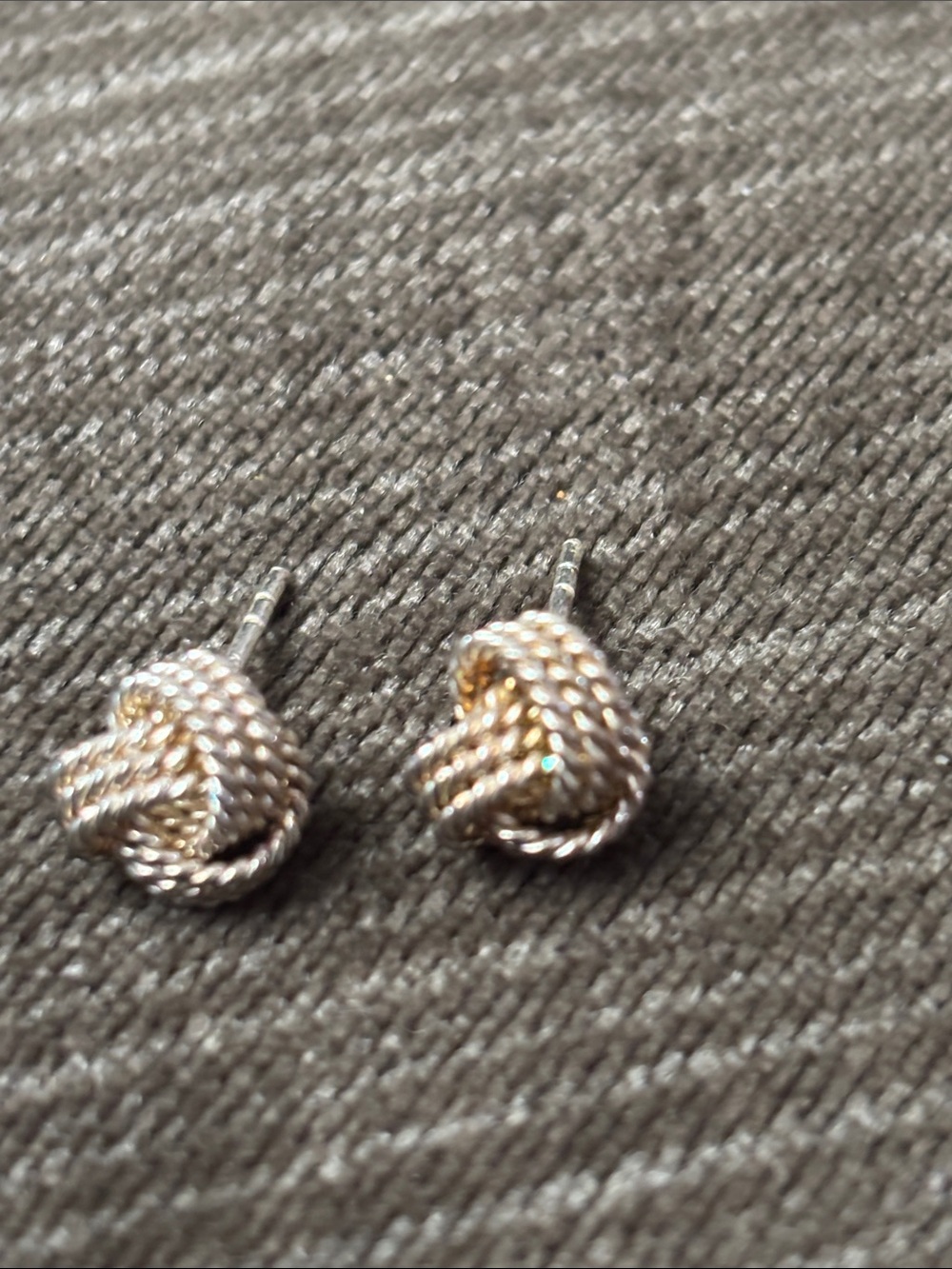 .925 LOVER’S KNOT Earrings real solid Sterling Silver Fine Jewelry wired/braided